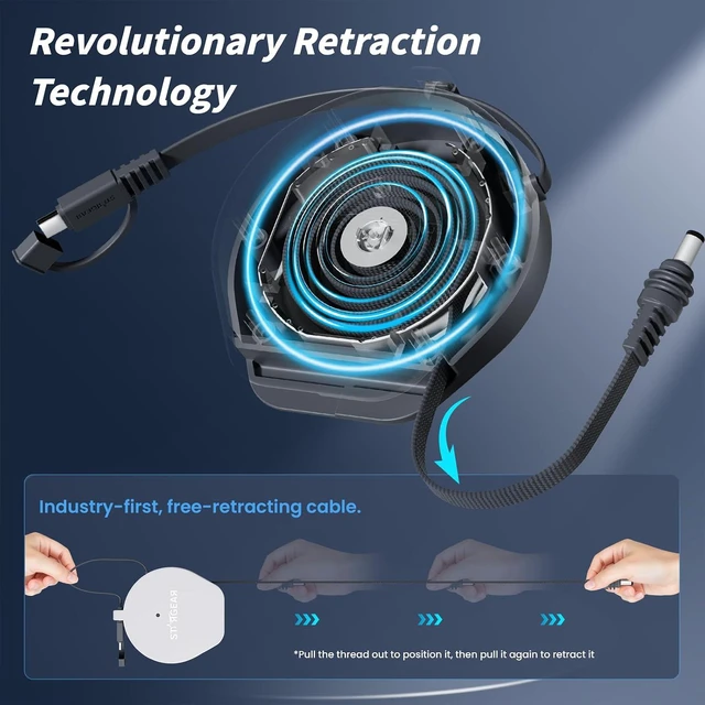 Alt view image 2 of 7 - Starlink Mini Cable 6.5FT, USB-C Retractable Cable with Smart Protocol Chip, 200lbs Strong Magnetic Mount with Protective Case for Starlink Mini with Handle Shoulder Strap for RVs Car Boat