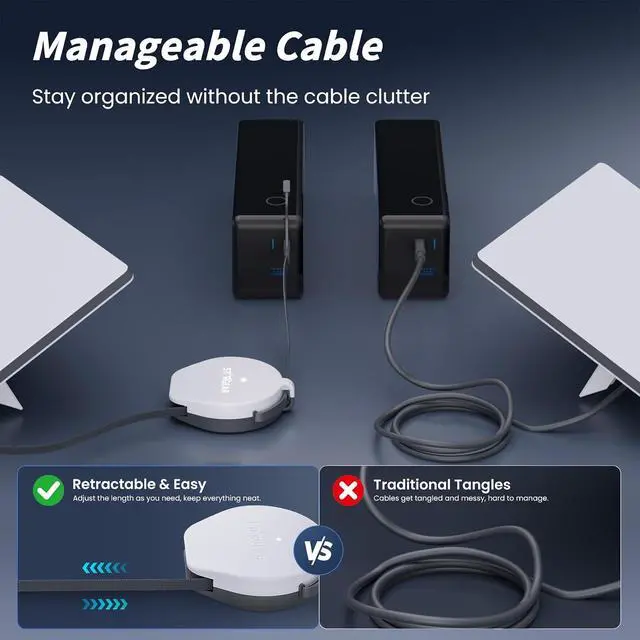 Alt view image 7 of 7 - Starlink Mini Cable 6.5FT, USB-C Retractable Cable with Smart Protocol Chip, 140W Starlink USB C to DC Power Cable with Indicator Light, Work with 20V/100W, 28V/140W PD Power Source