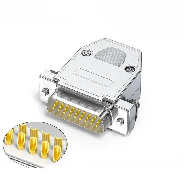 Alt view image 3 of 7 - DB26 Male Female Connector 3-Row 26 Pin Serial Plug 26P Chromium Plating ABS Plastic Shell Soldering Connectors(Male-Solid Pin)