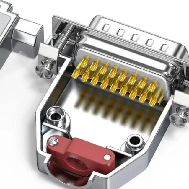 Alt view image 5 of 7 - DB26 Male Female Connector 3-Row 26 Pin Serial Plug 26P Chromium Plating ABS Plastic Shell Soldering Connectors(Male-Solid Pin)