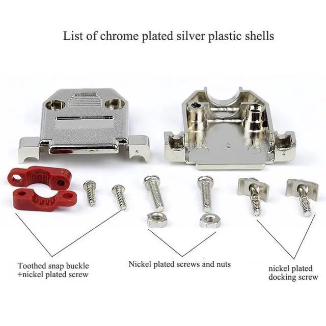 Alt view image 7 of 7 - DB26 Male Female Connector 3-Row 26 Pin Serial Plug 26P Chromium Plating ABS Plastic Shell Soldering Connectors(Male-Solid Pin)