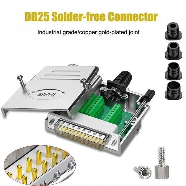 Alt view image 2 of 5 - DB25 Breakout Connector Industrial Male Female Soldering-Free D-SUB 25PIN Plug Adapter DB 25 Weld-Free Serial Parallel Port Plug(BM)