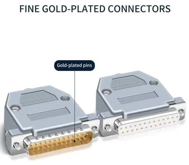 Alt view image 4 of 7 - DB25 Soldering Plug Two-Row D-SUDB DB 25 Pin Male Female Connector 25-pin Welding Connectors Adapter(AWF)