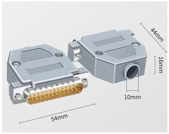 Alt view image 7 of 7 - DB25 Soldering Plug Two-Row D-SUDB DB 25 Pin Male Female Connector 25-pin Welding Connectors Adapter(AWF)