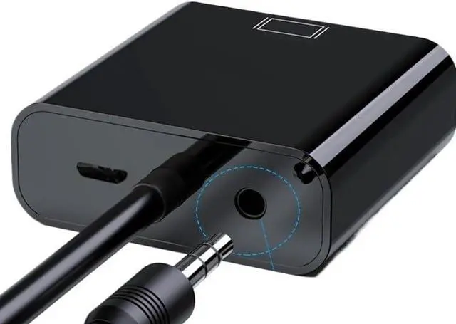 Alt view image 3 of 3 - HDMI to VGA Video Converter HDMI to VGA Converter with Audio(Black Audio Powered)