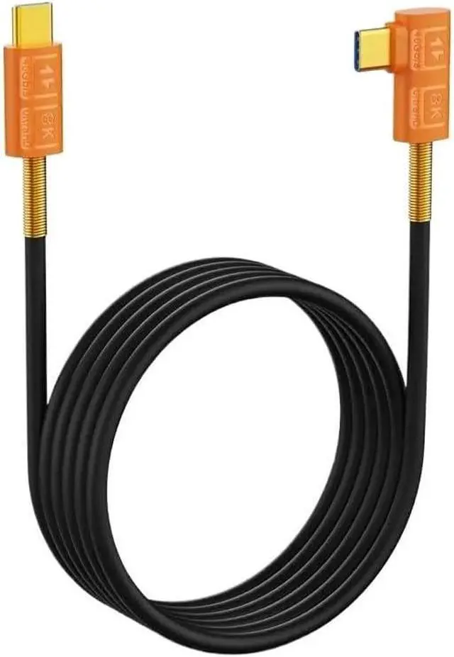 Alt view image 2 of 7 - USB4 Data Cable t2y>pe-c Male to Male Compatible with 40Gbps Fast 8K Projection Cable PD240w(1.2m,C Double Left Right2)