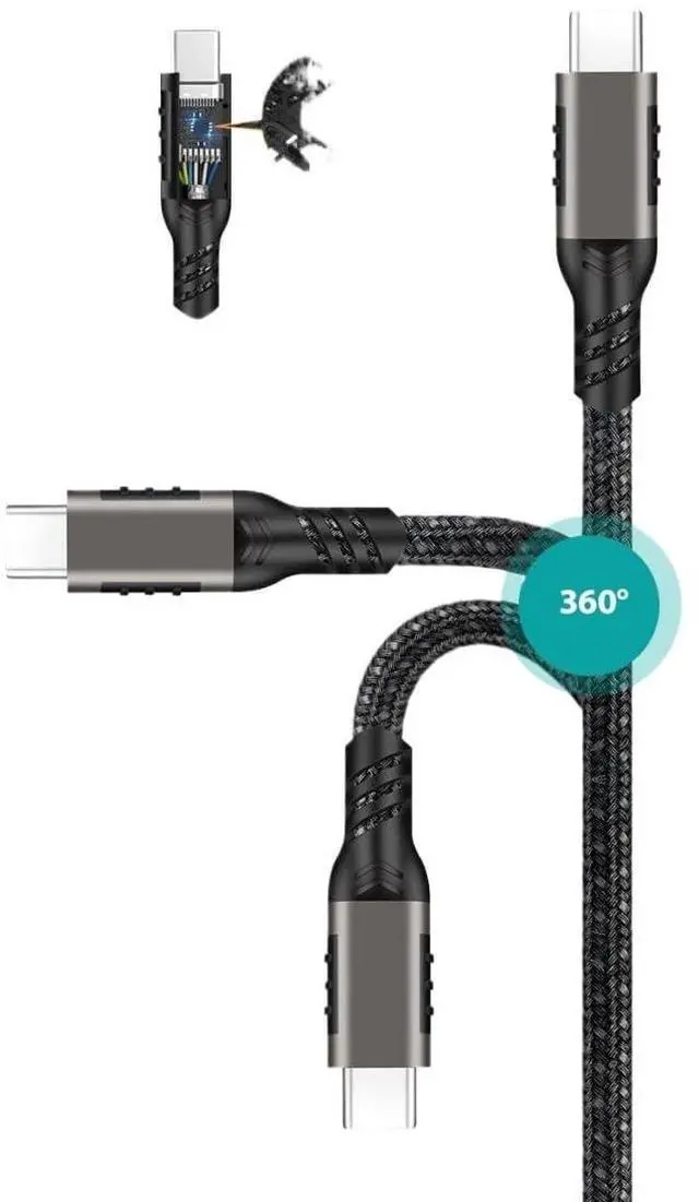 Alt view image 3 of 5 - USB C 3.2 Gen 2 Type C to USB C Cable 4K@60HZ 20Gbps VR Data Cable 5A 100W Fast Cord(2m,USB3.2 PVC)