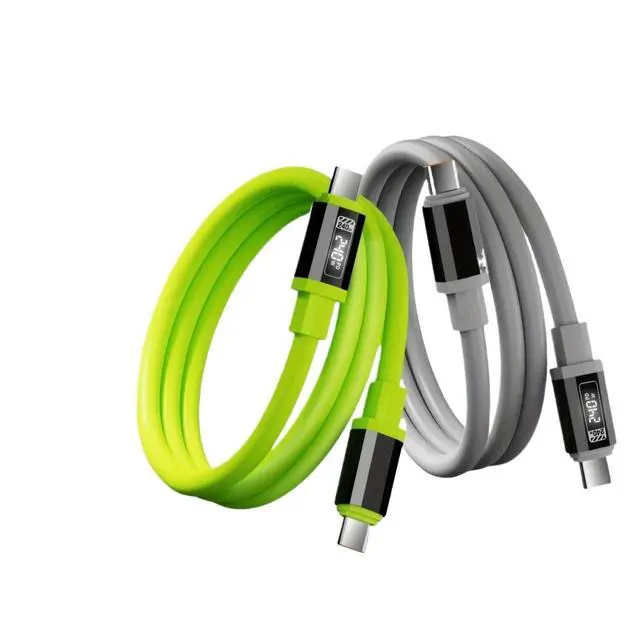 Alt view image 5 of 6 - All Type C to USB A C High Power Cord 240W with Power Screen(Green 1PCS 1.5M)