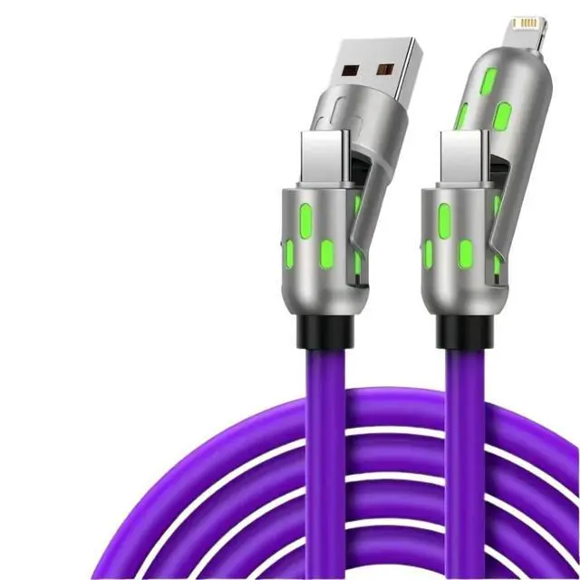 Alt view image 2 of 7 - 240W 4-in-1 Super Fast Cable RGB Breathing Light t2y>pe-c(2m,Purple)