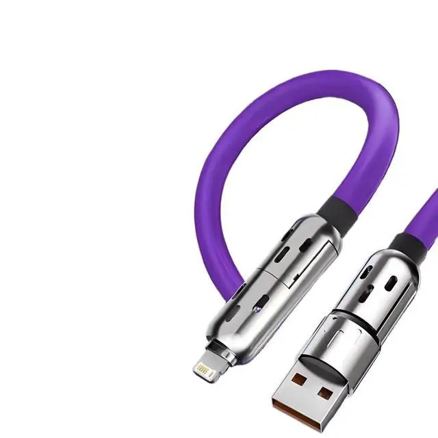 Alt view image 5 of 7 - 240W 4-in-1 Super Fast Cable RGB Breathing Light t2y>pe-c(2m,Purple)
