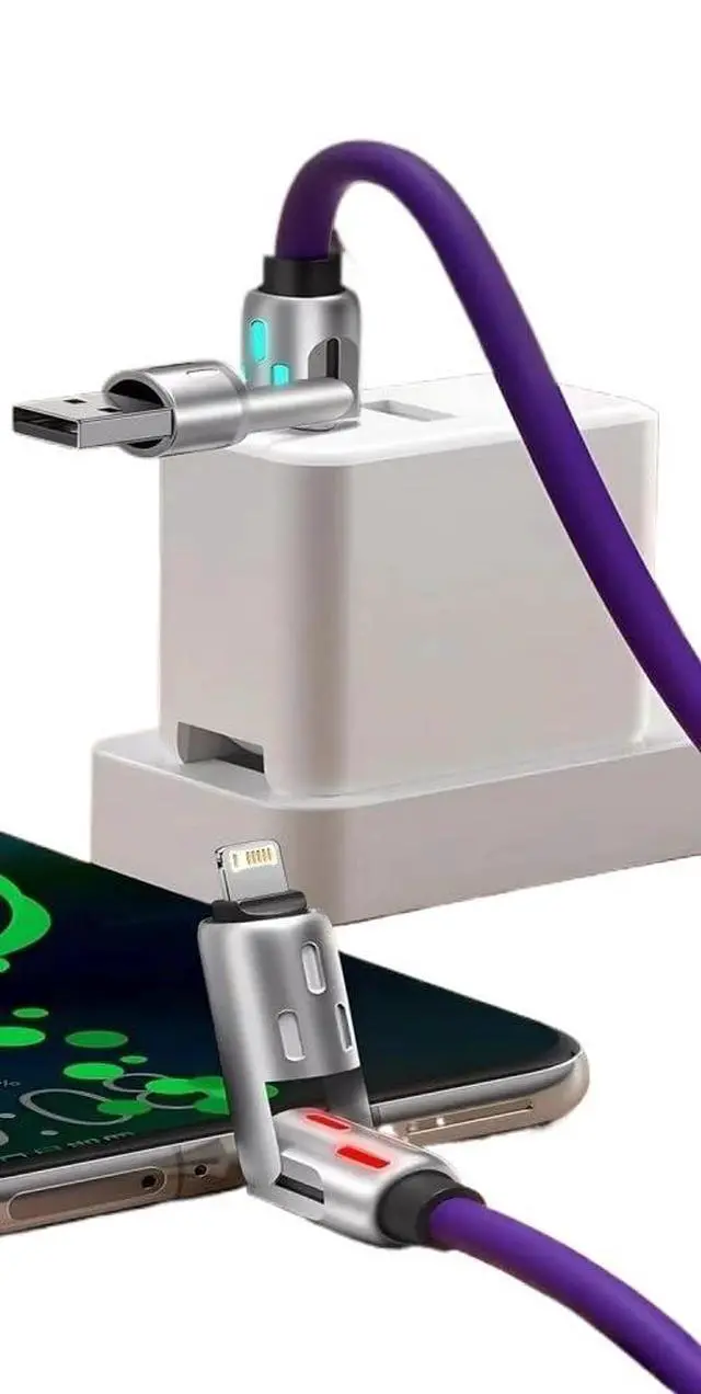 Alt view image 7 of 7 - 240W 4-in-1 Super Fast Cable RGB Breathing Light t2y>pe-c(2m,Purple)