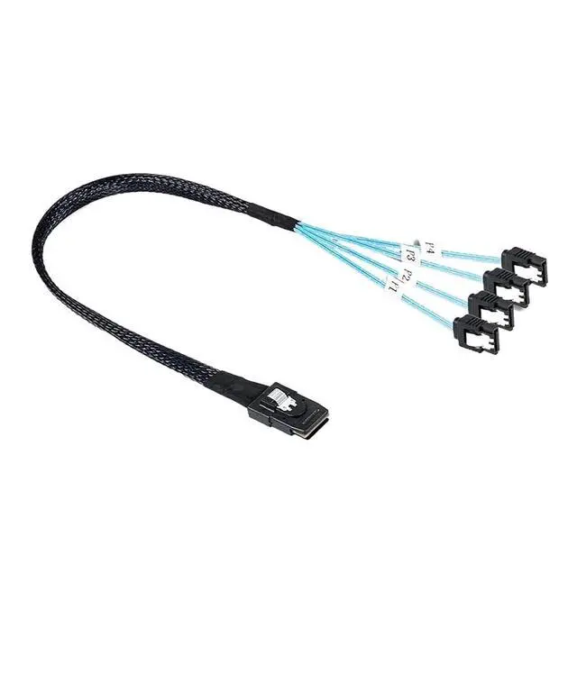 Alt view image 4 of 6 - MI NI S*A*S to Adapter Converter,MI NI S*A*S SFF 8087 Controller 6gb to 4SATA Forward Breakout Cable,SFF-8087 Connector to 4(1m,SF-009)