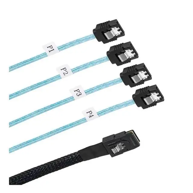 Alt view image 2 of 6 - MI NI S*A*S to Adapter Converter,MI NI S*A*S SFF 8087 Controller 6gb to 4SATA Forward Breakout Cable,SFF-8087 Connector to 4(1m,SF-009)