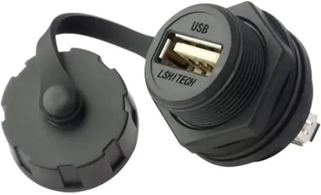 Alt view image 3 of 3 - LU20 Panel Mount Female Socket M20 USB2.0 USB3.0 Type A Waterproof Adapter Industrial Data USB Connector Before Installing(1m Cable USB2.0,Metal Nut)