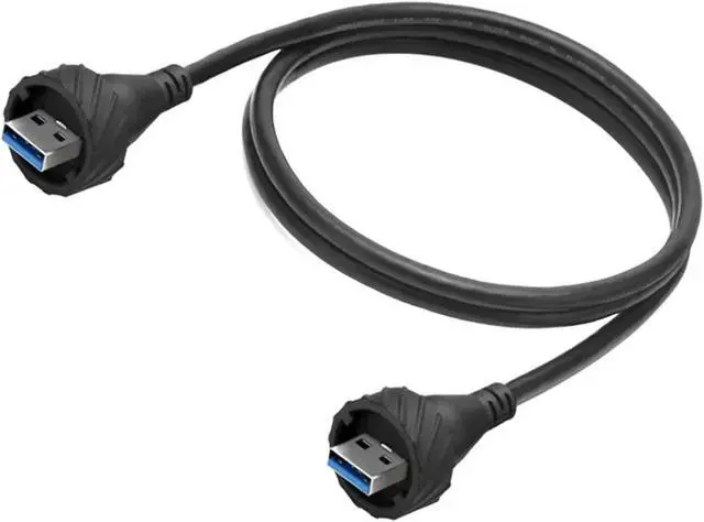 Alt view image 2 of 3 - LU20 Panel Mount Female Socket M20 USB2.0 USB3.0 Type A Waterproof Adapter Industrial Data USB Connector Before Installing(1m Cable USB2.0,Metal Nut)