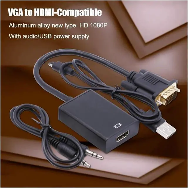 Alt view image 6 of 6 - V/GA to HDMI-Compatible Cord Converter for P;S/4 Tv Box Aux Splitter Display Port Projector Television Extender Adapter(Type 1)