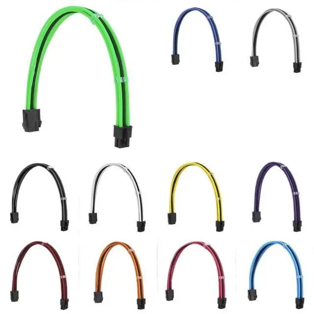 Alt view image 2 of 7 - Wen ST Fm-NP6P PCI-E 6Pin Power Extension Cable for Motherboard/GPU 6 Pin 18AWG Combination Color Extension Cables with Comb(Black - Silver)
