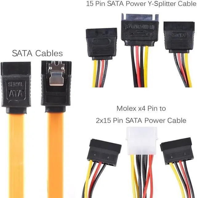 Alt view image 4 of 5 - SSD Mounting Bracket Adapter 2.5 to 3.5 inch SSD Mounting Kit with SATA Cable and SATA Power Cable