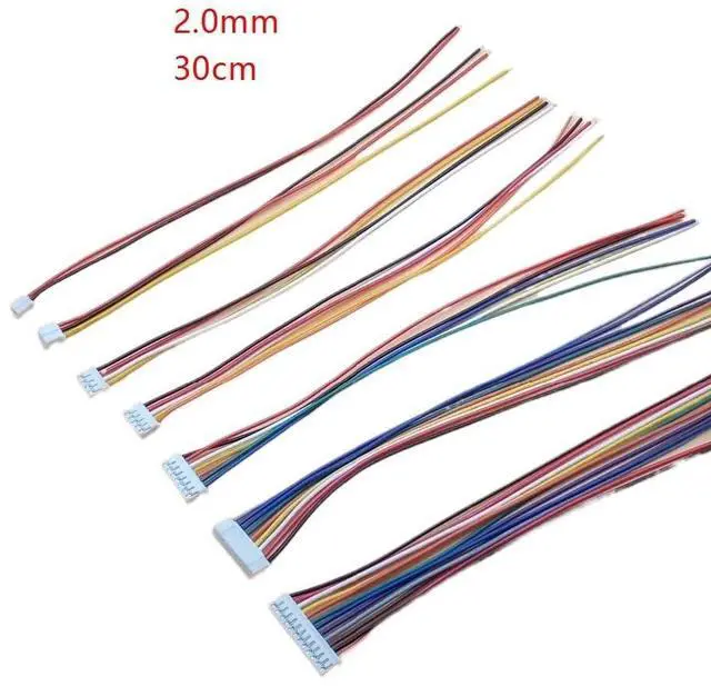 Alt view image 2 of 4 - 20pcs/Lot PH 2.0 2/3/4/5/6/7/8/9/10 Pin Pitch 2.0mm Connector Plug Wire Cable 30cm Length 26AWG(20Pcs 12 Length 30cm)