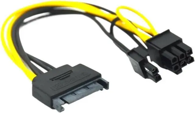 Alt view image 2 of 7 - Single SATA 15 Pin Turn to 8 Pin Graphics Card Power Connector Line 6PIN+2PIN Adapter Cable 15P to 8P Graphics Card Line Cable(SATA-182)