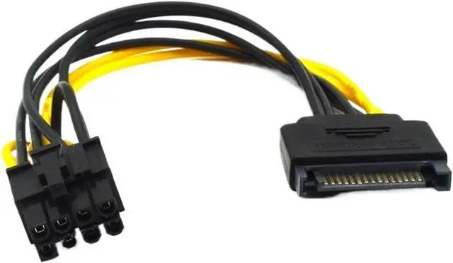 Alt view image 7 of 7 - Single SATA 15 Pin Turn to 8 Pin Graphics Card Power Connector Line 6PIN+2PIN Adapter Cable 15P to 8P Graphics Card Line Cable(SATA-182)