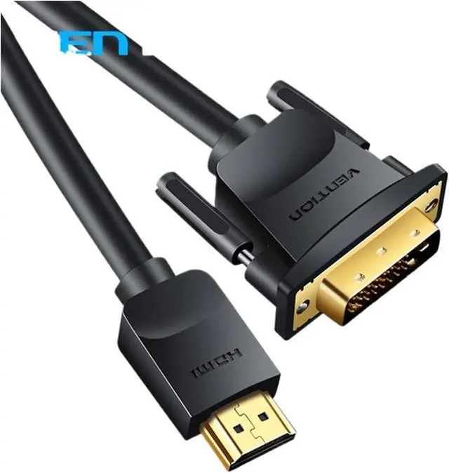 Alt view image 2 of 4 - HDMI to DVI Cable 1m 2m 300cm 5m DVI-D 24+1 Pin Support 1080P 3D High Speed HDMI Cable for LCD DVD HDTV Projector P>S#3(2m)
