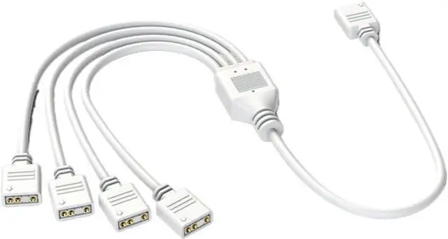 Alt view image 2 of 5 - KUNSR ARGB Multi Splitter 5V 3PIN Connector 1 to 2/3/4 Chassis Fan Splitter Synchronization Tensile(1 to 4,Black)