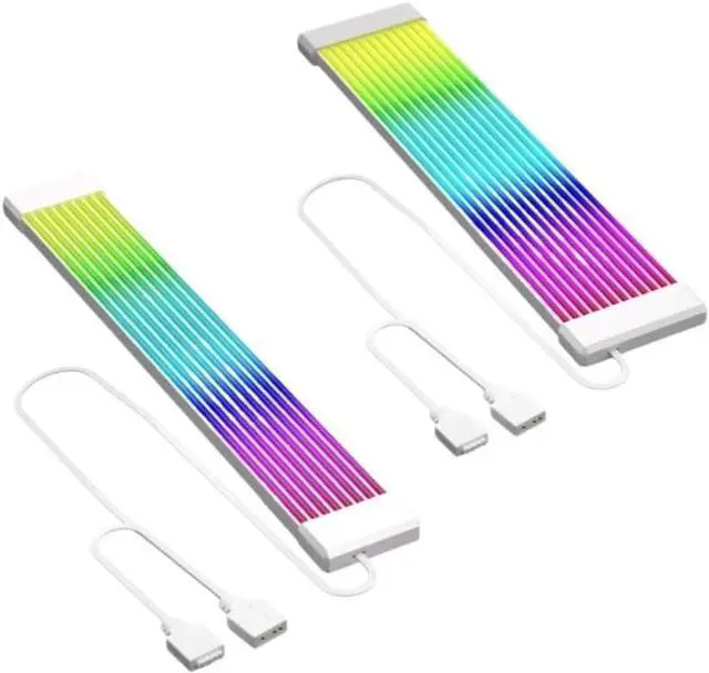 Main image of 3Pin ARGB Illuminated Strip 8/24-Pin PC Motherboard Graphics Card Power Supply Extension Cable with L*/ED Light Strip(X8X12 White)