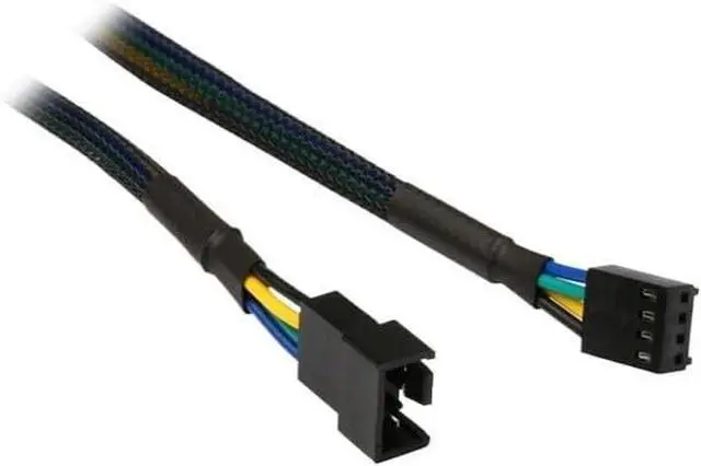 Alt view image 3 of 6 - Y-Cable for PWM 4pin Long Sleeve Fan Extension Hub Cables Motherboard CPU 4 pin to 2 3 4 Way 4Pin Cooler or 3pin Splitter(30CM,Black)
