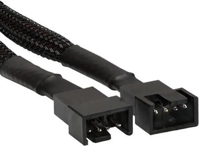 Alt view image 5 of 6 - Y-Cable for PWM 4pin Long Sleeve Fan Extension Hub Cables Motherboard CPU 4 pin to 2 3 4 Way 4Pin Cooler or 3pin Splitter(30CM,Black)