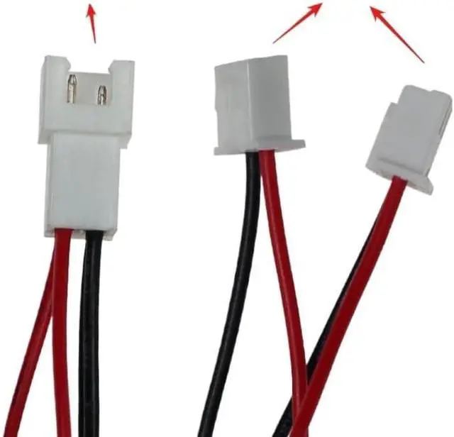 Alt view image 3 of 4 - KUNSR 1/5/10Pcs Fan Cable GPU XH2.54 2/3/4Pin 1 to 2 Way CPU 2/3/4Pin PWM Fan Connector Cable Lead Y Splitter Split Two Fan Line(2P,26AWG_10 PCS_10CM)