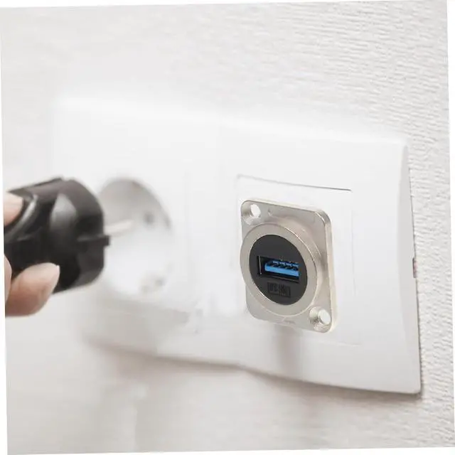 Alt view image 6 of 7 - 10pcs USB Pass Through Adapter USB Panel Mount Coupler Flush Mount Connector for Desktop Notebook and Media Players Casting Mold -Ultraviolet -Aging