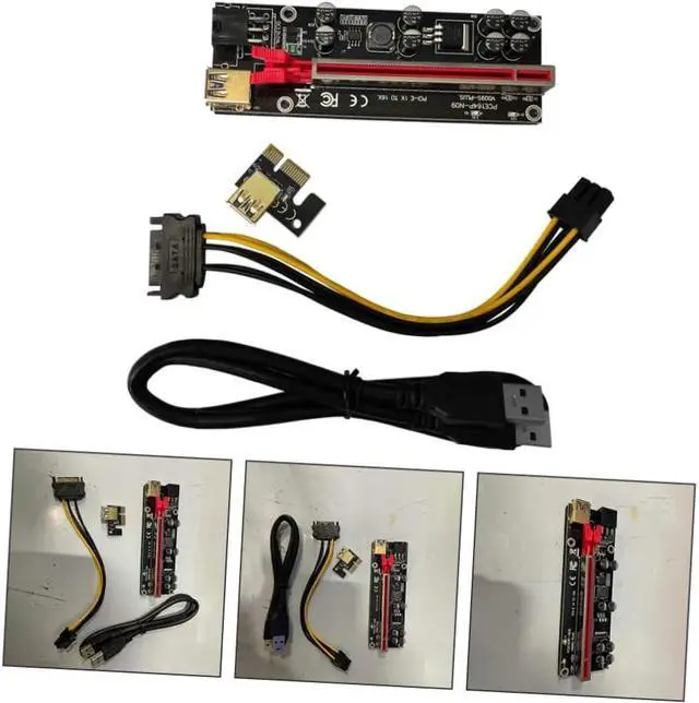 Alt view image 5 of 7 - 6sets Pin Pci-e Riser Card Extension Adapter for Gpu Pci Express Riser Cable Fixed Buckle Graphics Card Support USB to