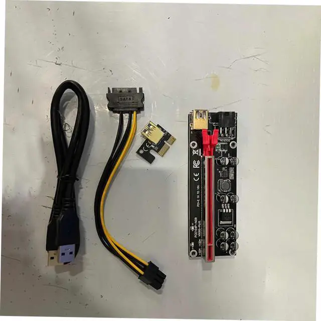 Alt view image 6 of 7 - 6sets Pin Pci-e Riser Card Extension Adapter for Gpu Pci Express Riser Cable Fixed Buckle Graphics Card Support USB to