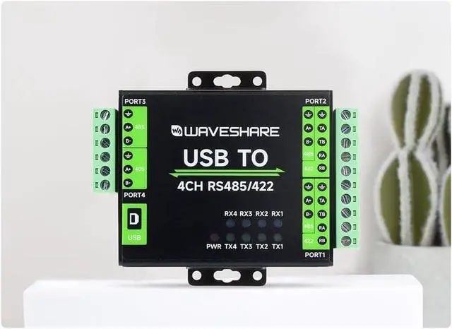 Alt view image 2 of 7 - TUOPUONE Industrial Isolated USB to RS485/422 Converter Original FT4232HL Chip Supports USB to 2-Ch RS485 + 2-Ch RS485/422 Wall-Mount Rail-Mount Support