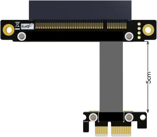 Alt view image 2 of 7 - PCIE 3.0 X1 to X8 Turn 180 Degree Splint Vertical Extension Cables Support Ssd Card USB Card Network Card (60CM)