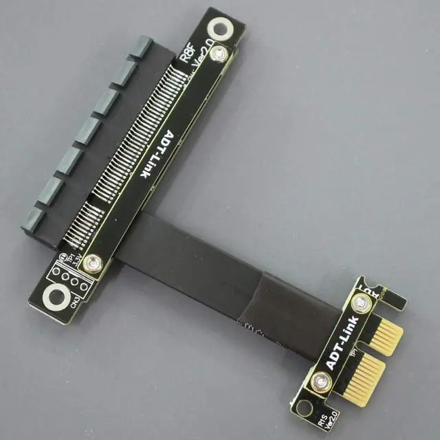 Alt view image 3 of 7 - PCIE 3.0 X1 to X8 Turn 180 Degree Splint Vertical Extension Cables Support Ssd Card USB Card Network Card (60CM)