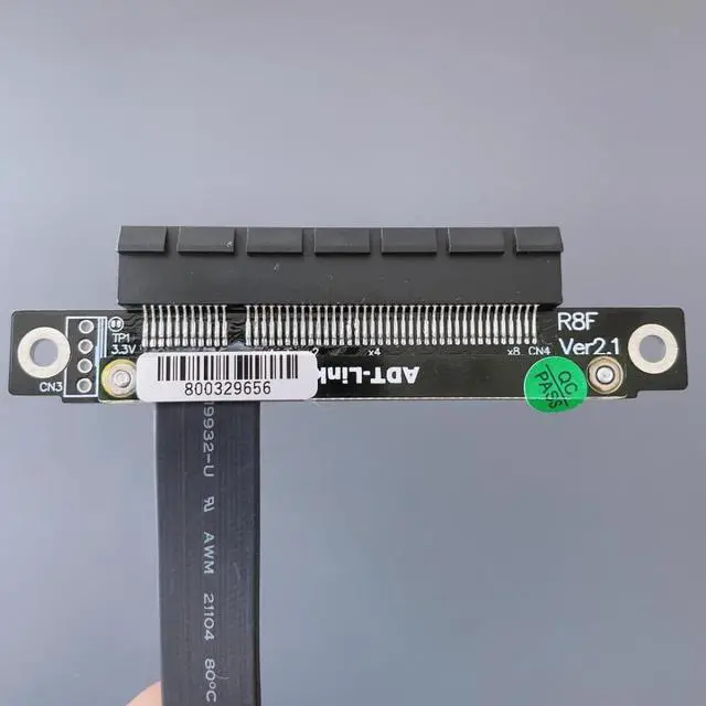 Alt view image 5 of 7 - PCIE 3.0 X1 to X8 Turn 180 Degree Splint Vertical Extension Cables Support Ssd Card USB Card Network Card (60CM)