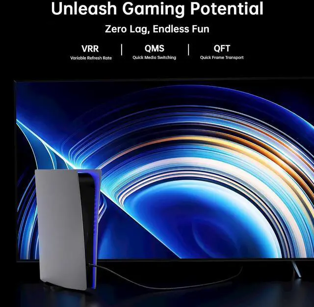 Alt view image 3 of 7 - 16.5FT 96Gbps Ultra High Speed HDMI 2.2 Cable,Gold-Plated Connectors,Supports 16K@60Hz,4K@240/480Hz,Dynamic HDR10+,3D,eARC,X and HDCP 2.2 & 2.1,Compatible with PS5, Xbox,Gaming PC,Projector