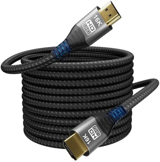 Main image of 16K 10K 8K HDMI 2.2 Cable, 96Gbps Ultra High Speed HDMI Braided Cord, Support 16K@60Hz 8K@60Hz 4K@120Hz HDCP 2.2&2.3, Dynamic HDR,eARC,DTS:X, for Roku TV/HDTV/PS5/Xbox (3M/10Feet)