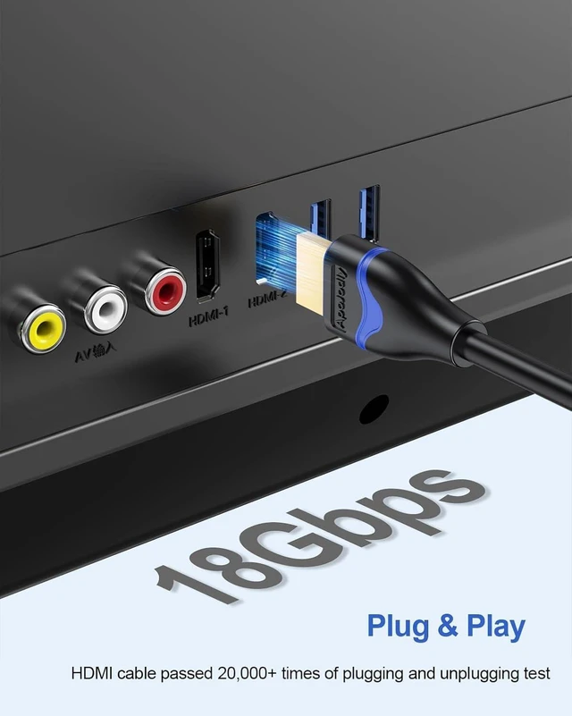 Alt view image 4 of 7 - 4K HDMI Cable 12 FT 5-Pack, HDMI Cord 12 Foot High Speed HDMI 2.0 Cable Ultra HD 4K@60Hz, 2K@144Hz, 18Gbps, ARC, HDR, HDCP2.2, 3D Compatible with PS4/PS5, Monitor, Laptop, HDTV, Blu-ray, Xbox