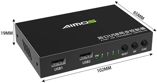 Alt view image 2 of 7 - 4/8-Port USB Synchronizer - DNF Game Control Synchronizer, 4-in-1-out DNF Multi-Open Synchronizer, USB Keyboard and Mouse Synchronization Controller, Plug and Play(4 Ports)