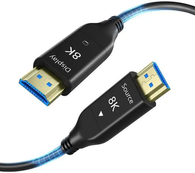 Main image of 8K HDMI Fiber Optic Cable Long 2.1 50FT/15M, Unidirectional 48Gbps High Speed Optical HDMI Cord 8K@60Hz 4K@120Hz eARC HDR10 HDCP 2.2/2.3 for TV/Projector/PS5/Xbox/Soundbar