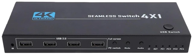 Main image of Dpofirs KVM Switches, 4 Port HD Multimedia Interface Switcher with USB 3W Power, LED Indicator, Plug and Play for PC Computer Desktop Laptop Monitor Display