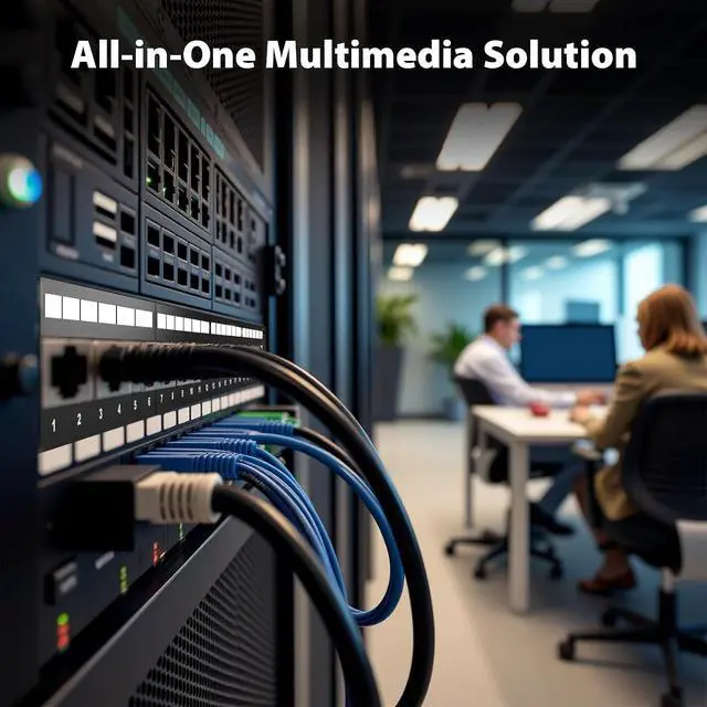 Alt view image 5 of 7 - Cyberguys! CAT6 1U 24-Port Keystone Patch Panel, Rackmount or Wall Mount Network Panel w/Cable Management Bar, All-in-One Ethernet & Multimedia Keystone Jack Solution, Durable Construction