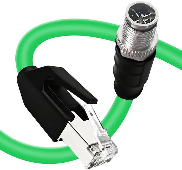 Main image of 9.9FT M12 X Code 8 Pin Male to RJ45 Industrial Ethernet Cable High Flexible Shielded CAT6A Ethernet Cable for Industrial Camera Network Application 3M