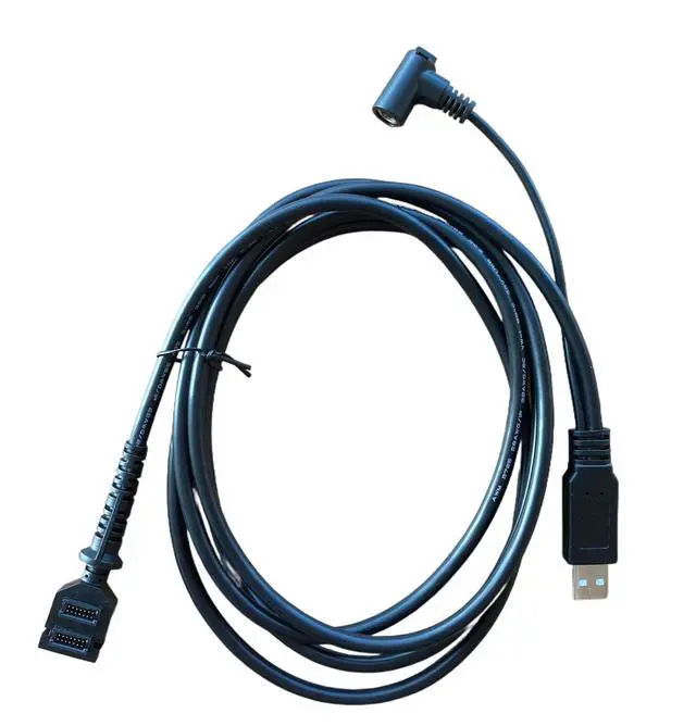 Alt view image 2 of 7 - CBL-282-045-01-A Cable for Verifone VX805 VX820, USB Data and Charging Cable with Power Jack DC5521, 14Pin IDC to USB 2.0, 2M (6ft).