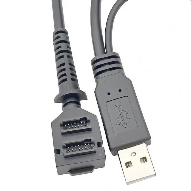 Alt view image 3 of 7 - CBL-282-045-01-A Cable for Verifone VX805 VX820, USB Data and Charging Cable with Power Jack DC5521, 14Pin IDC to USB 2.0, 2M (6ft).