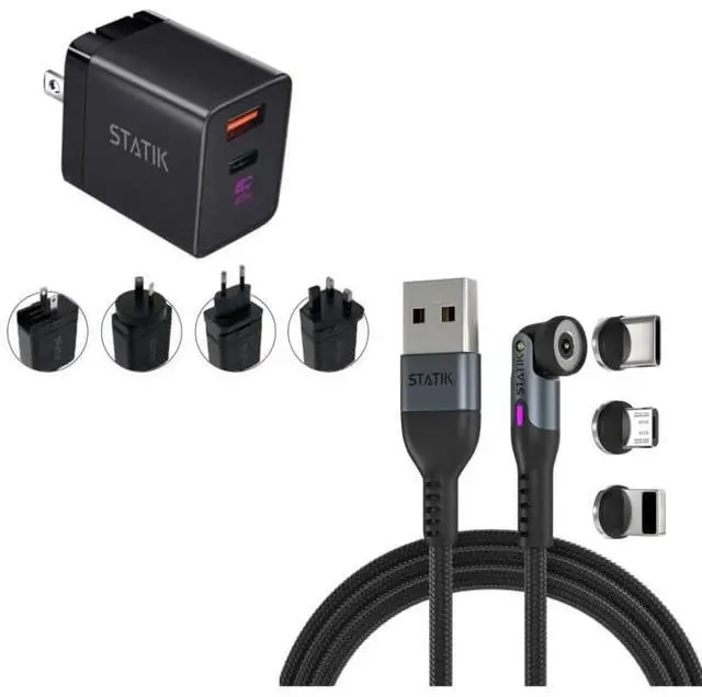 Main image of Statik 360 Pro Gen2 Charging Cable (3ft) & GaN Charger (45W)