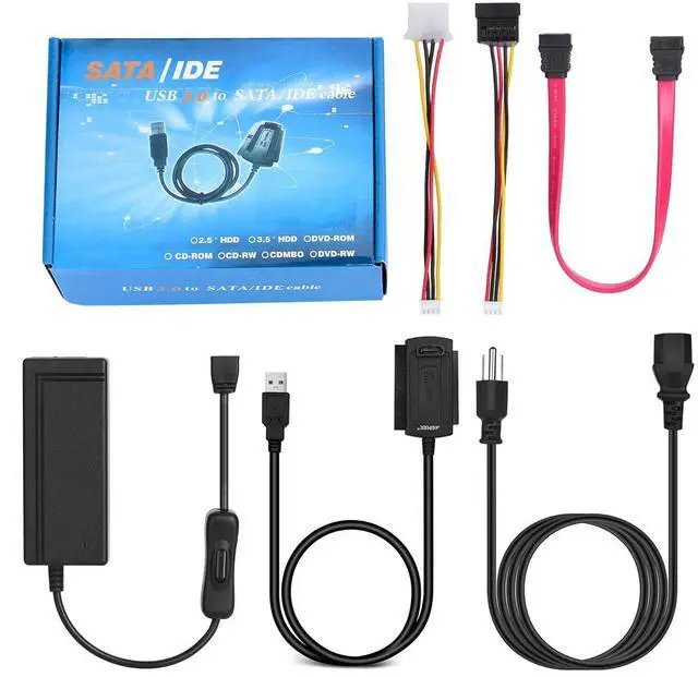 Main image of SATA/PATA/IDE to USB 2.0 Adapter Converter Cable for 2.5" 3.5" Hard Drive Disk Easy to Use and Plug & Play